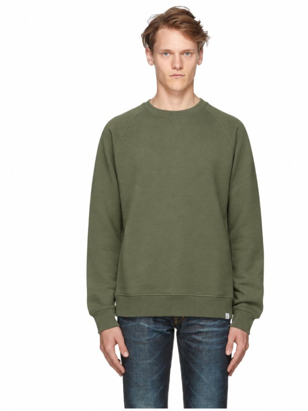 Norse Projects Ketel Summer Classic Crew Sweatshirt – Olive Green – Size Small